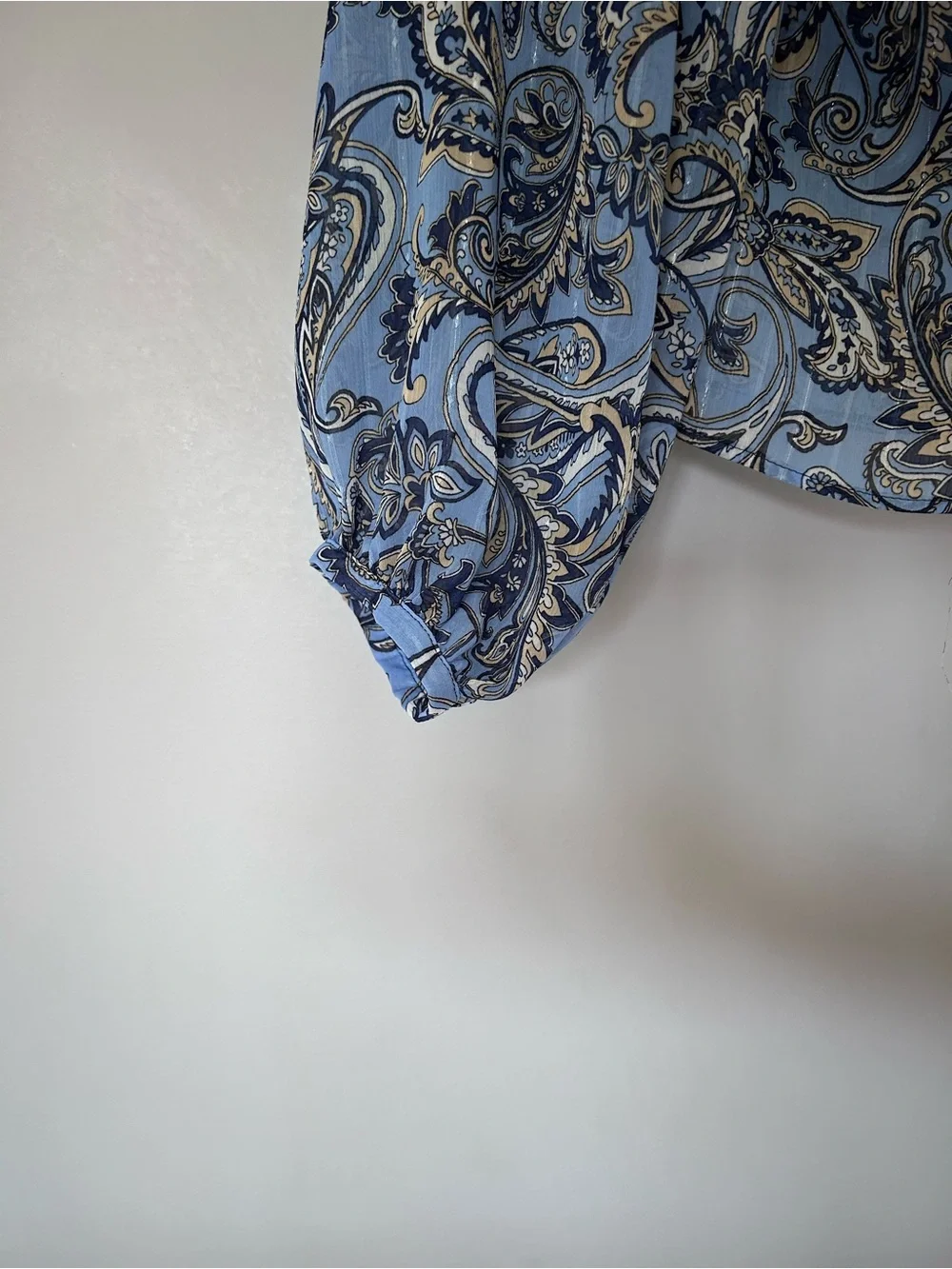 Zara Paisley Light Blue Paisley Blouse - Picture 2 of 6